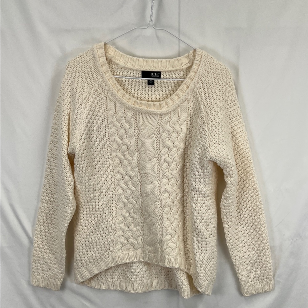 A.N.A. - Women’s Sweater - Cream - Cable Knit - Medium